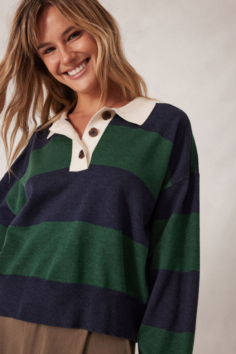 Long Sleeve Rugby Knit