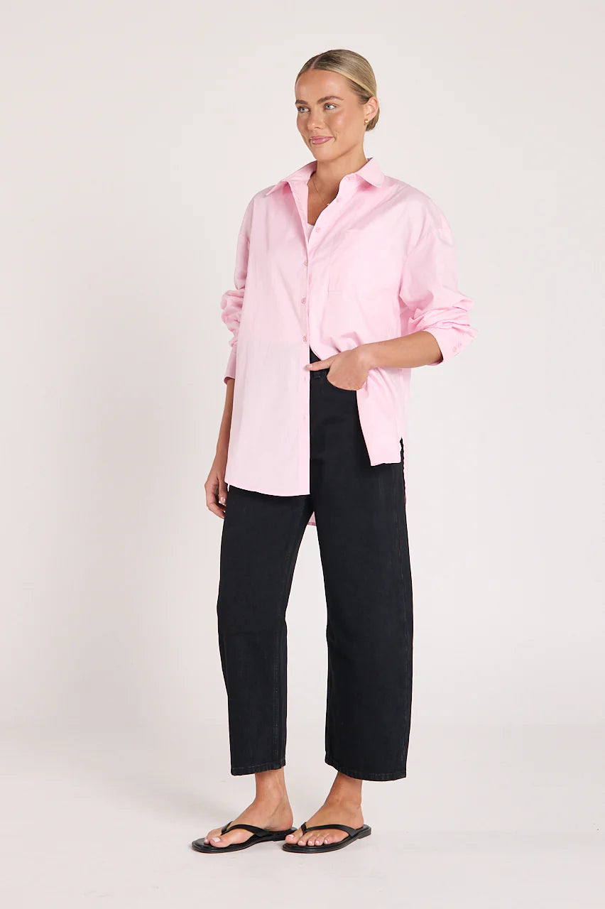 Lola Cropped Barrel Jean | Black