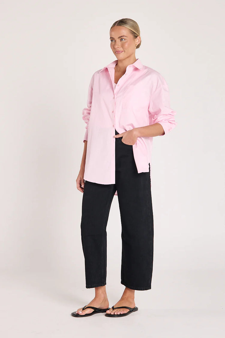 Lola Cropped Barrel Jean | Black