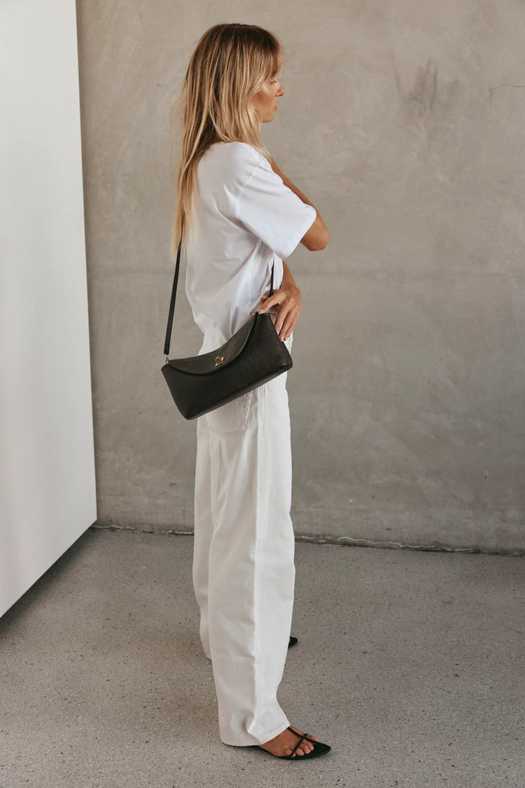 Sloane Dark Chocolate Leather Convertible Clutch