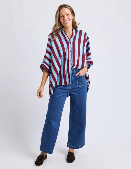 Palermo Stripe Shirt | Plum & Blue Stripe