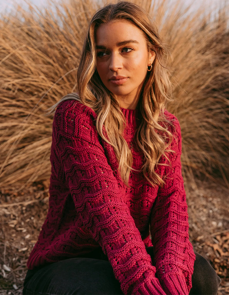 Carter Knit | Beetroot Red