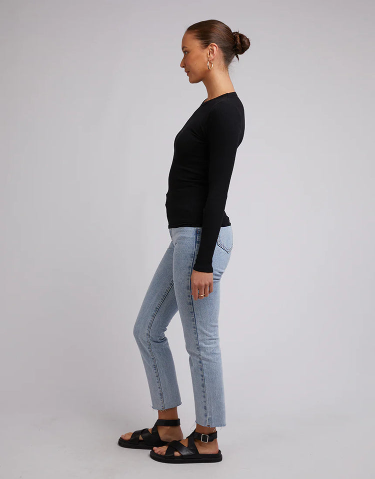 Rib L/S Tee | Black