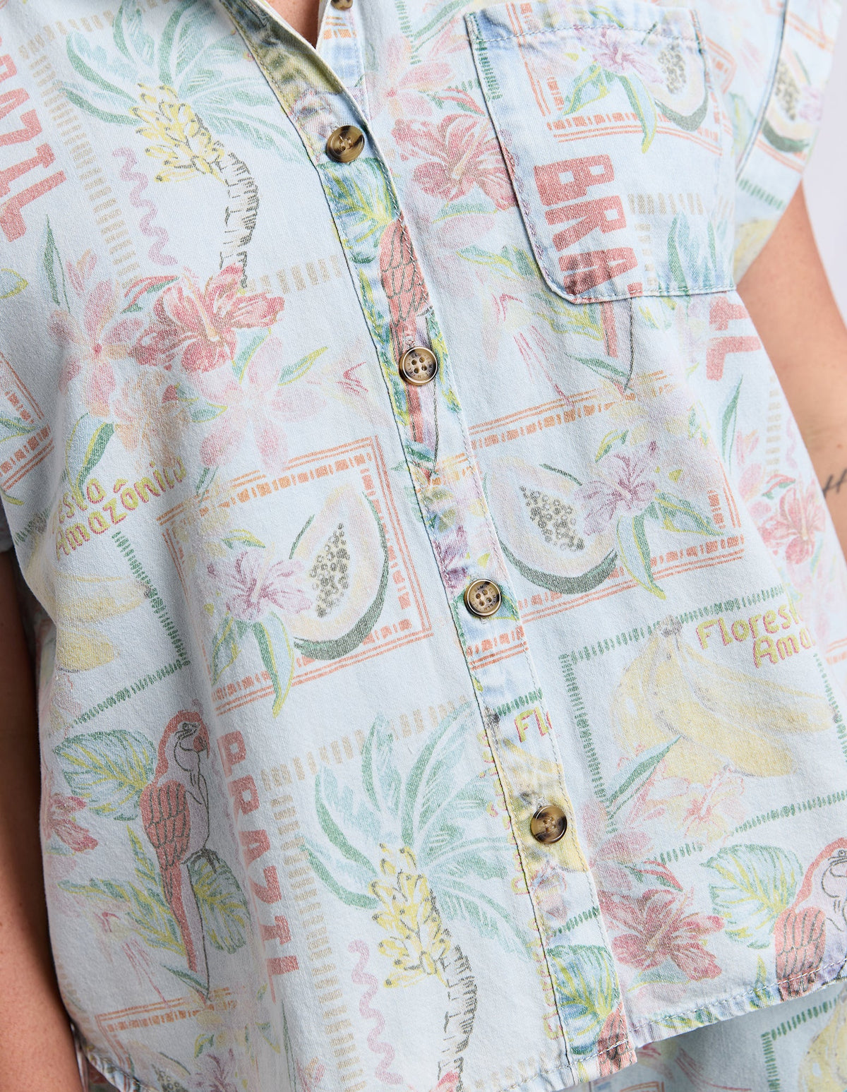 Jade Printed Denim Shirt