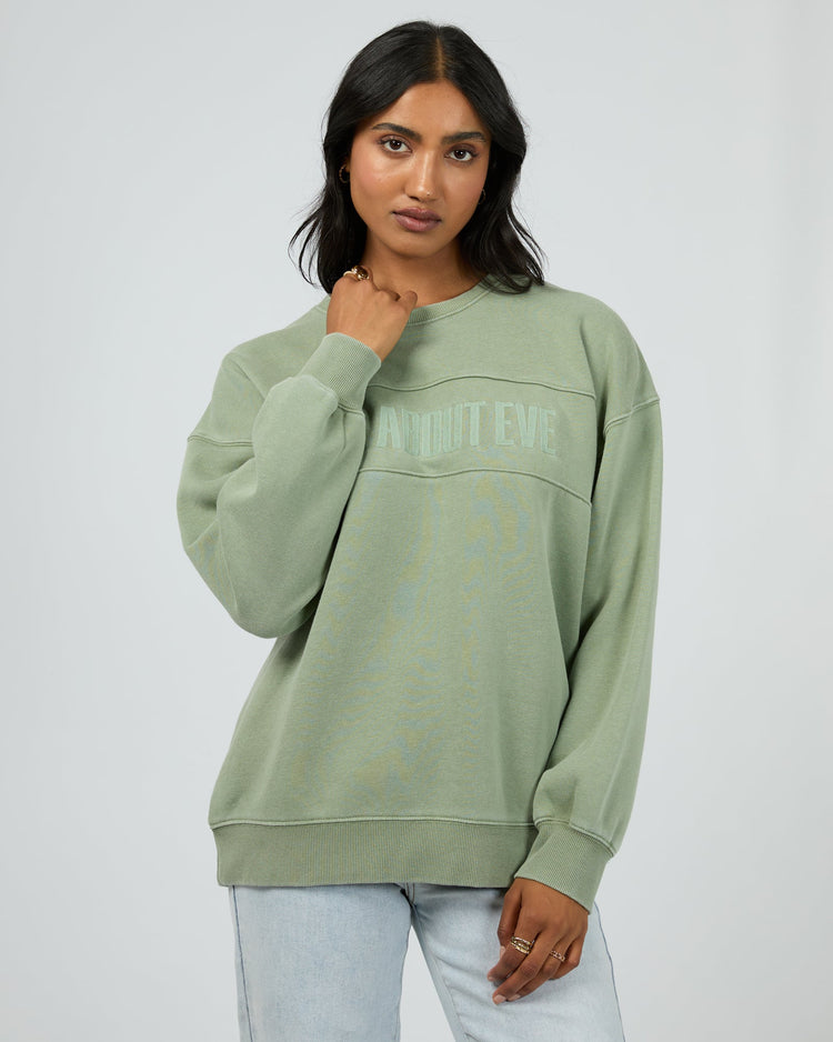 Vital Washed Oversize Crew | Khaki