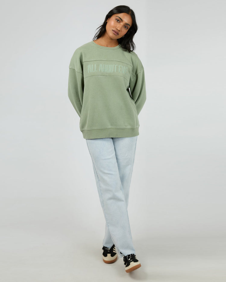 Vital Washed Oversize Crew | Khaki