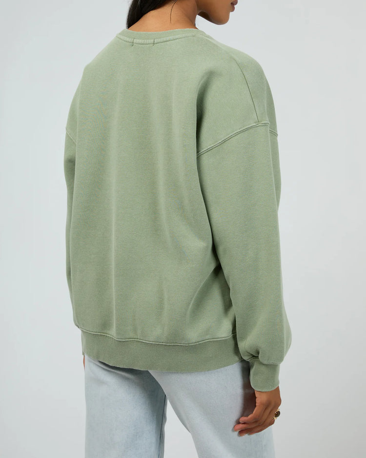 Vital Washed Oversize Crew | Khaki