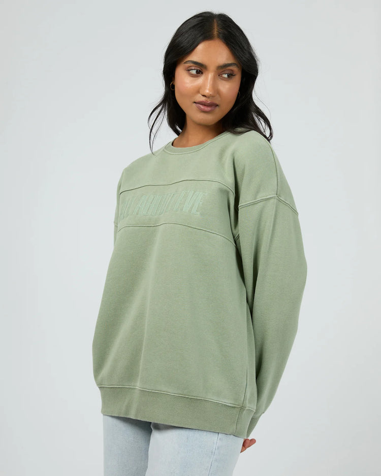 Vital Washed Oversize Crew | Khaki