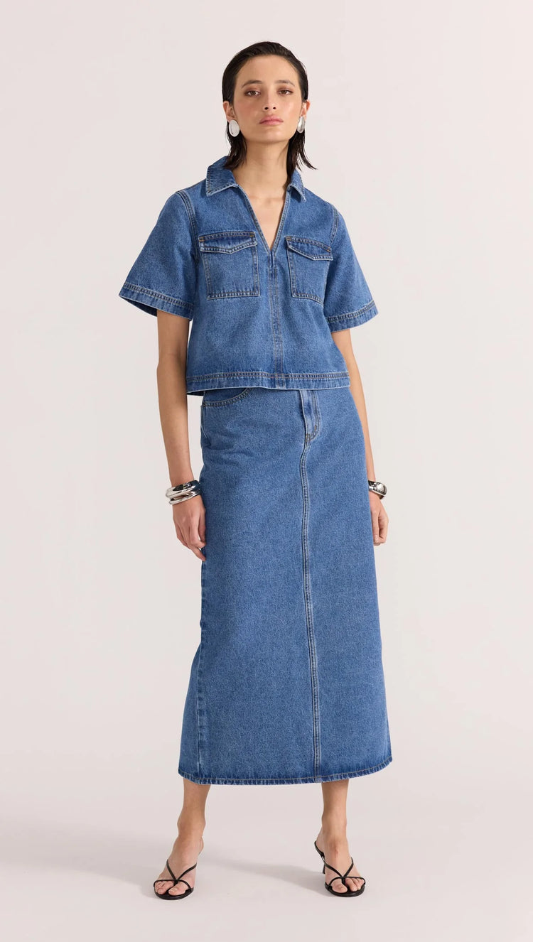 Alden Denim Maxi Skirt