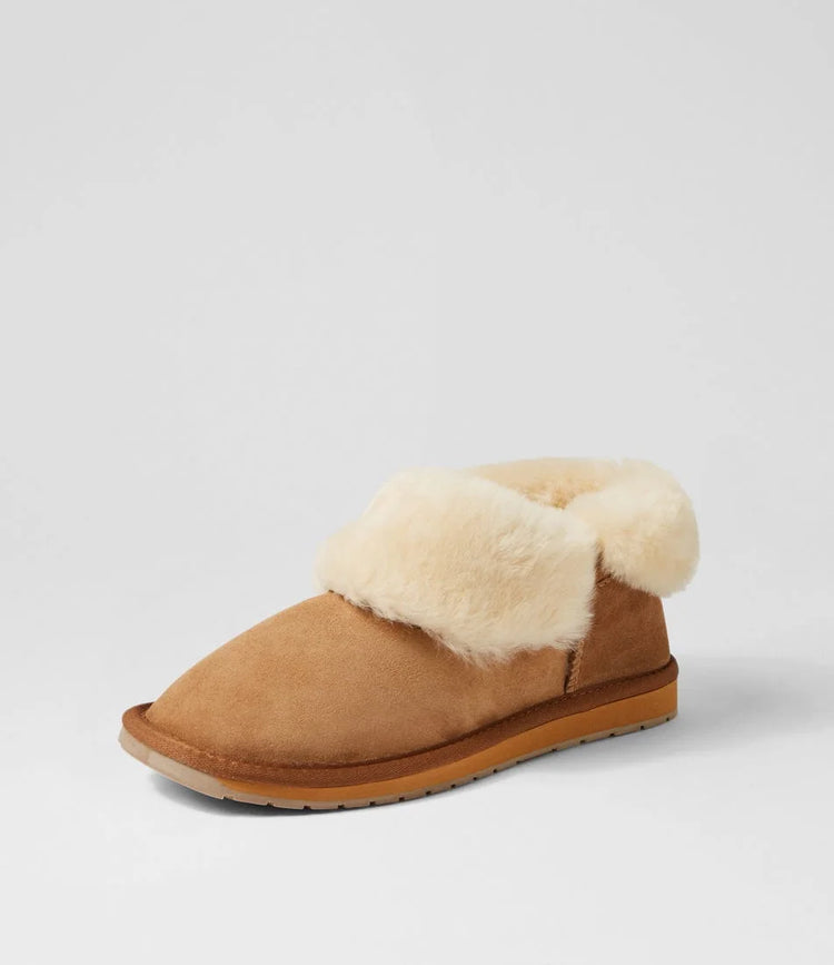 Platinum Mintaro Chestnut Suede Slippers
