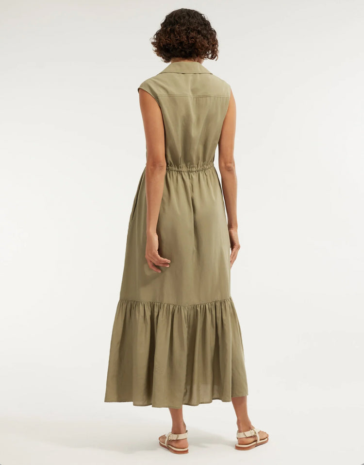 Kate Buttoned Maxi Dress | Olive