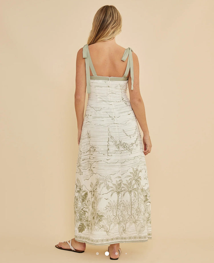 Eden Shoulder Tie Maxi Dress