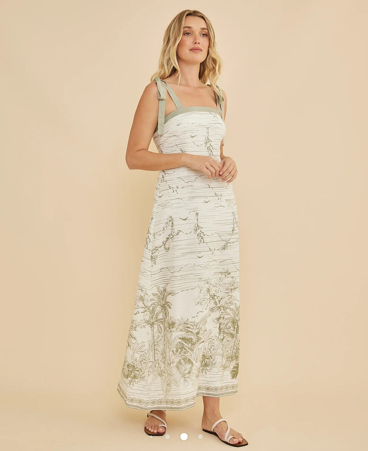 Eden Shoulder Tie Maxi Dress