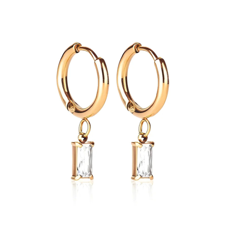 Luxe Drop Gold Huggie Earrings