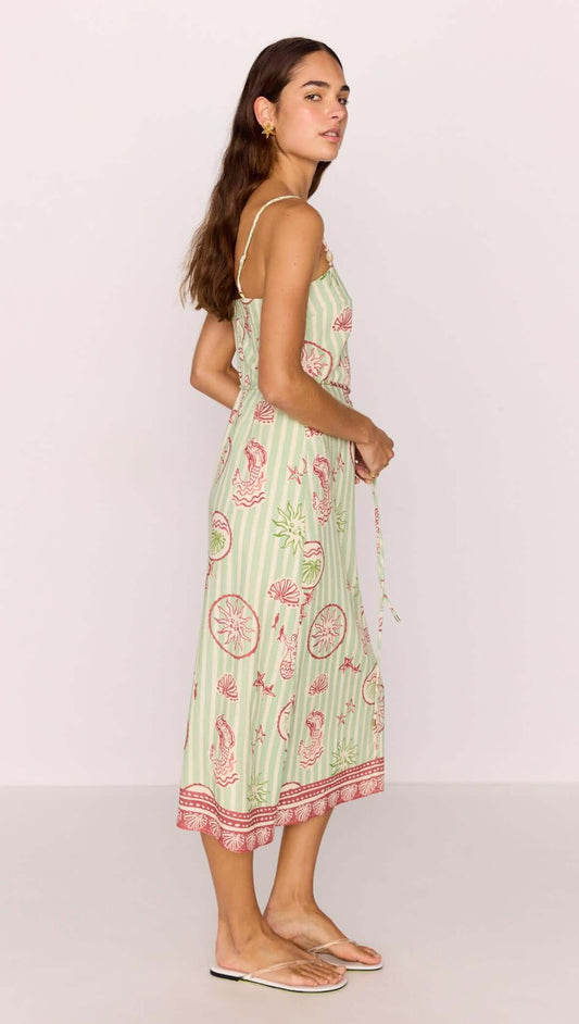 Soleil Tie Waist Midi Dress
