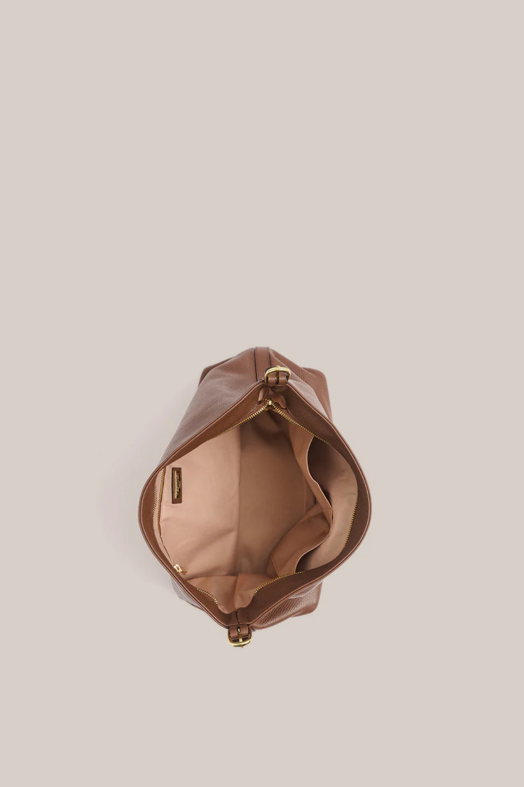 Serena Mocha Leather Hobo Bag