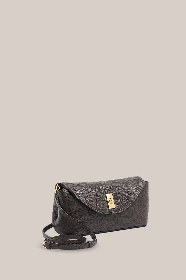 Sloane Dark Chocolate Leather Convertible Clutch