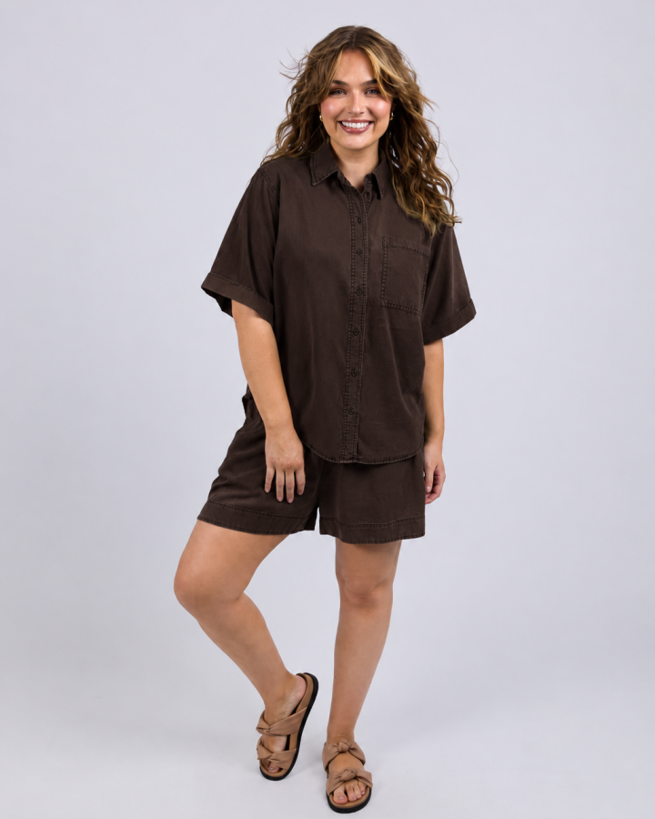 Bliss Washed Shirt | Chocolate