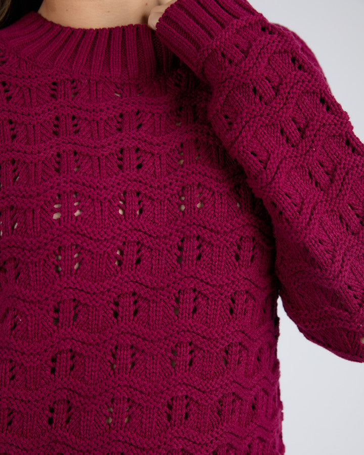 Carter Knit | Beetroot Red