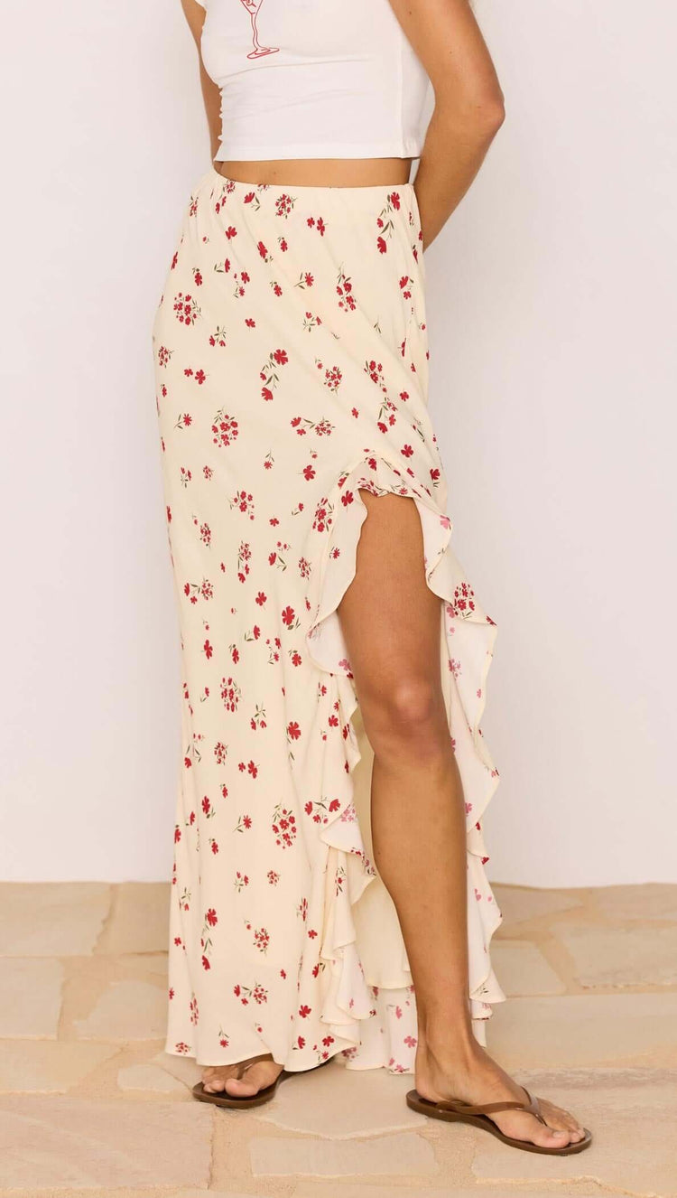 Clemence Ruffle Bias Skirt