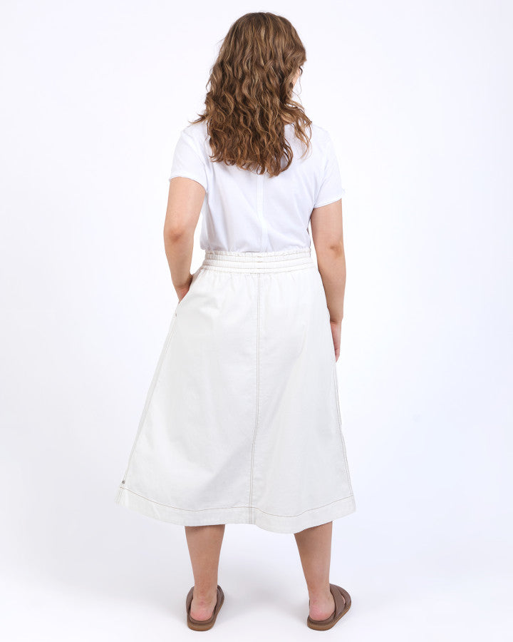 Greta Denim Skirt | Vintage White