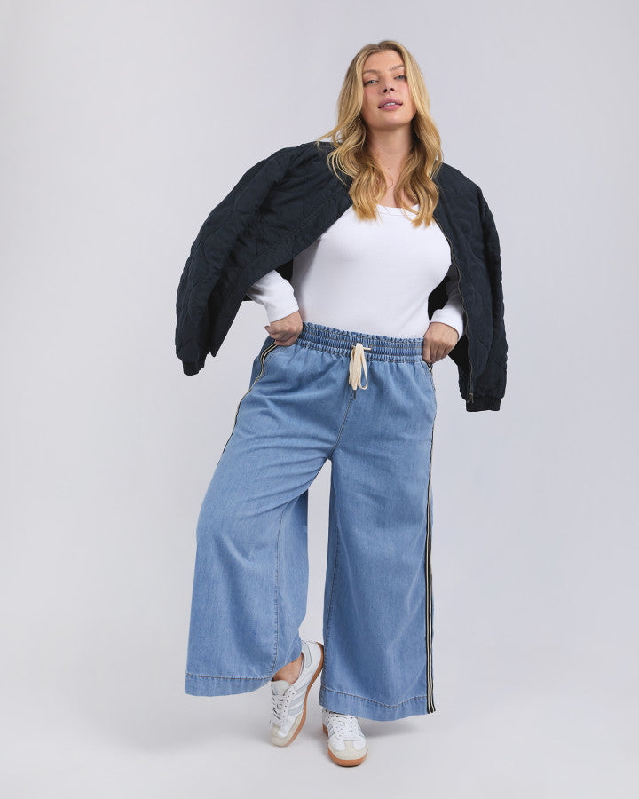 Greta Wide Leg Pant | Side Tape