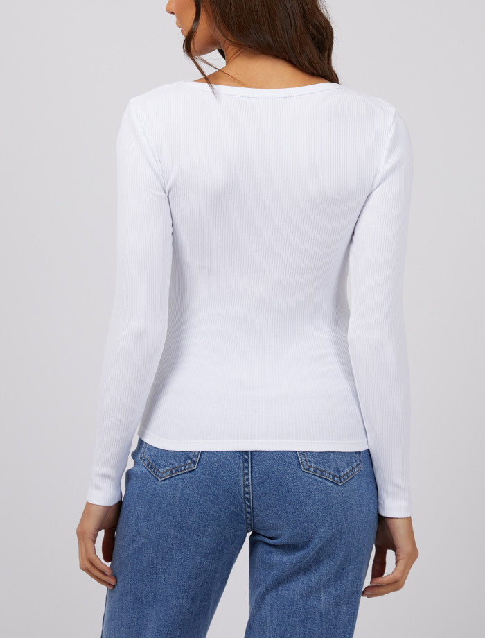 Hazel Long Sleeve Tee | White