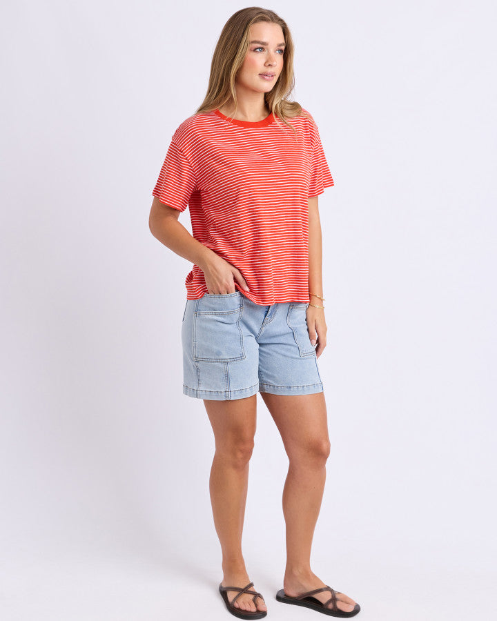 Hutch Stripe Tee | Red & White