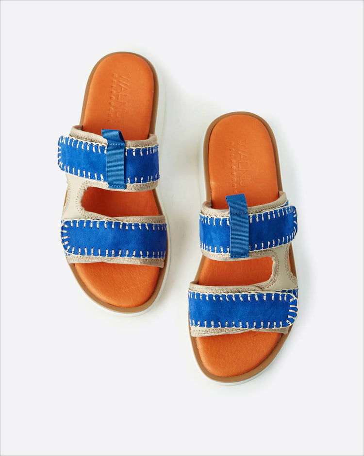 Capri Leather Slide | Cobalt