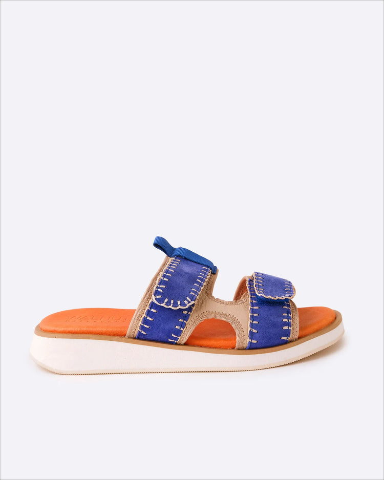 Capri Leather Slide | Cobalt