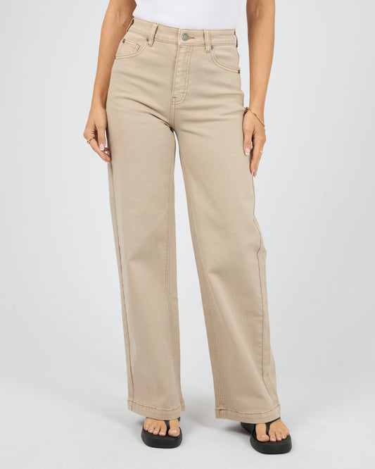 Jacqui Wide Leg Jean | Beige