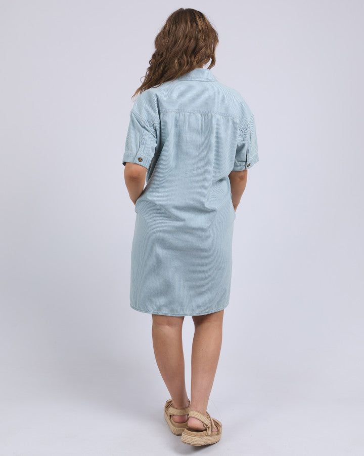 Jenna Stripe Denim Dress