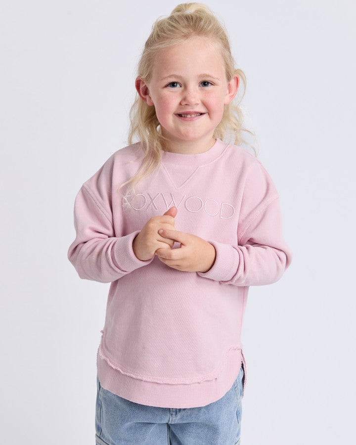 Girls Simplified Mini Crew | Pink