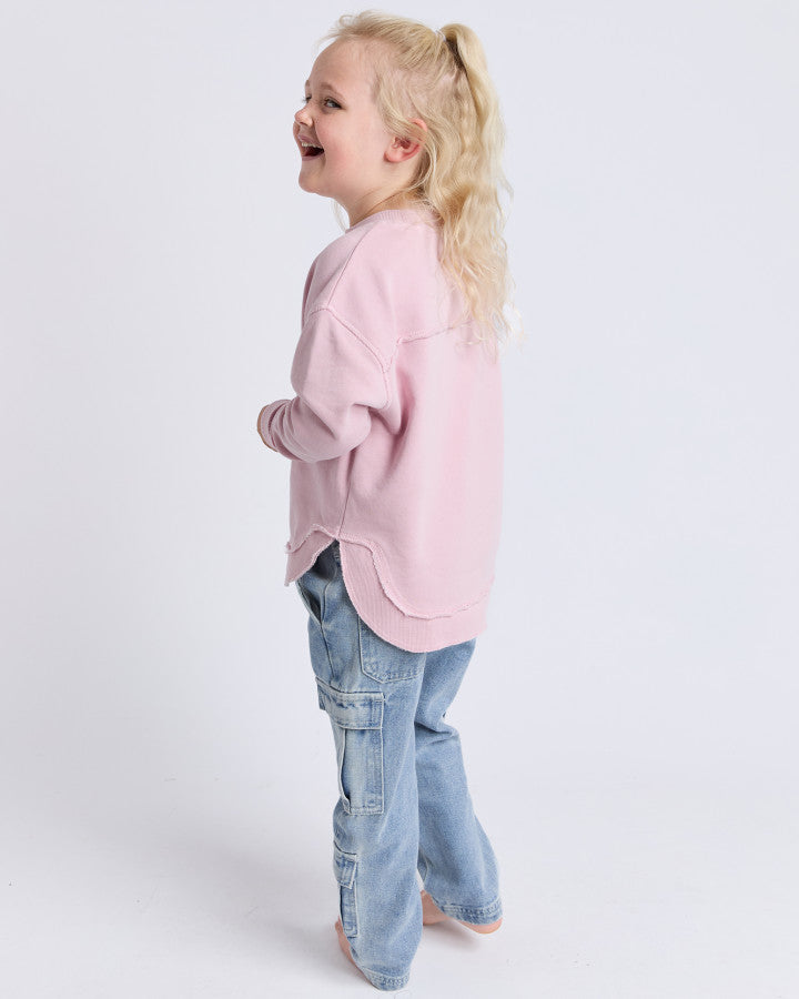 Girls Simplified Mini Crew | Pink