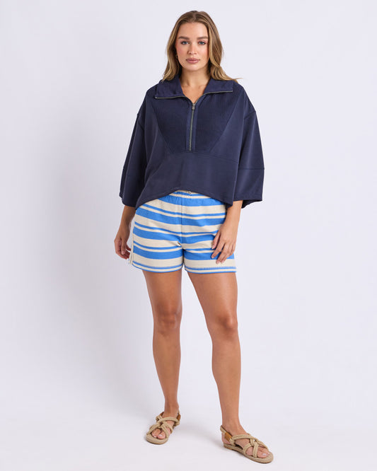 Linear Zip Top | Navy
