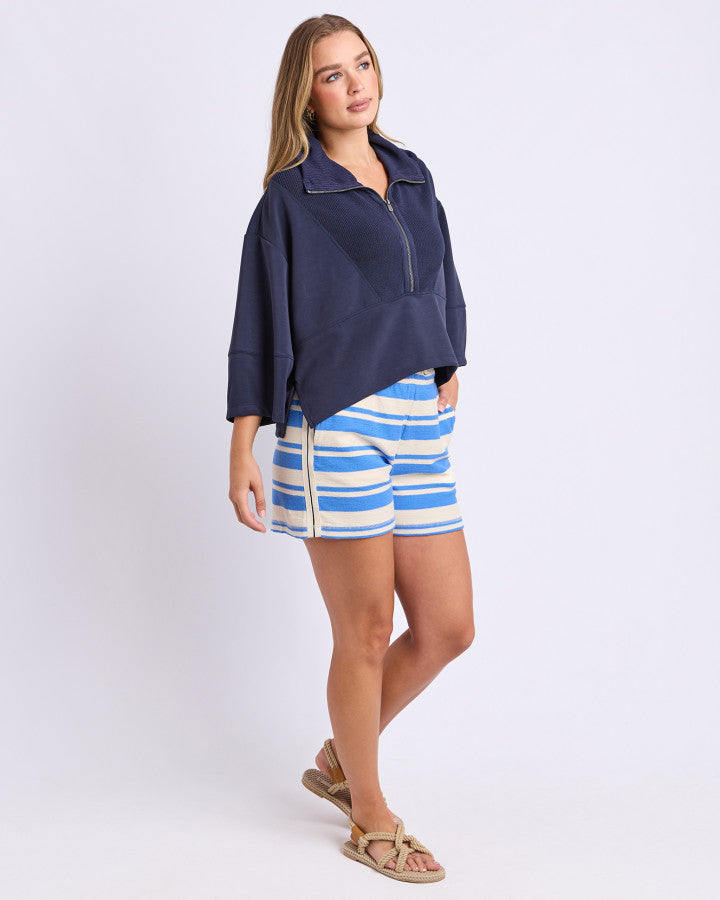 Linear Zip Top | Navy
