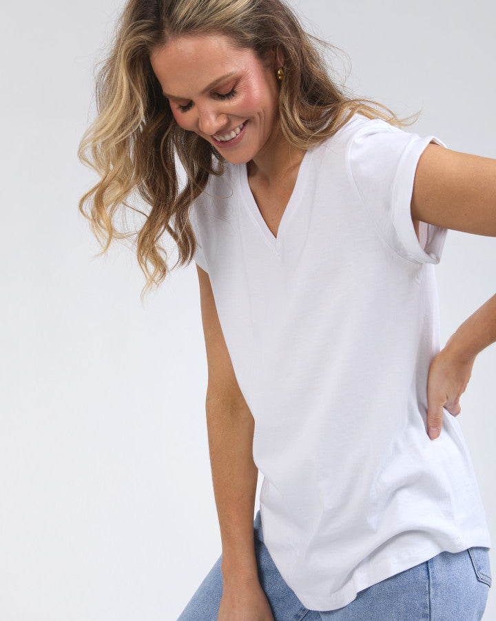 Manly Vee Tee | White