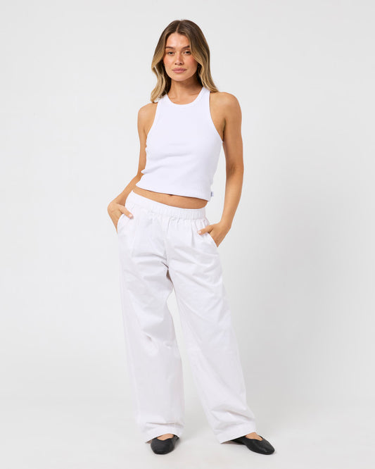 Margo Barrel Pant | White