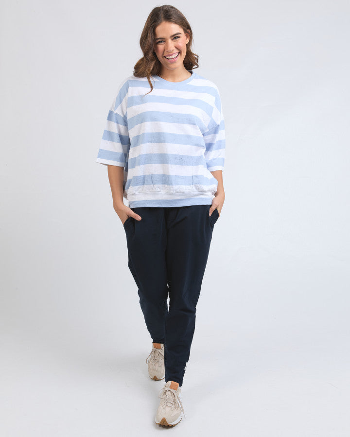 Mazie Block Stripe Sweat | Sky