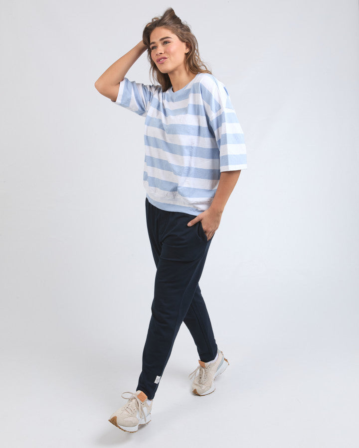 Mazie Block Stripe Sweat | Sky
