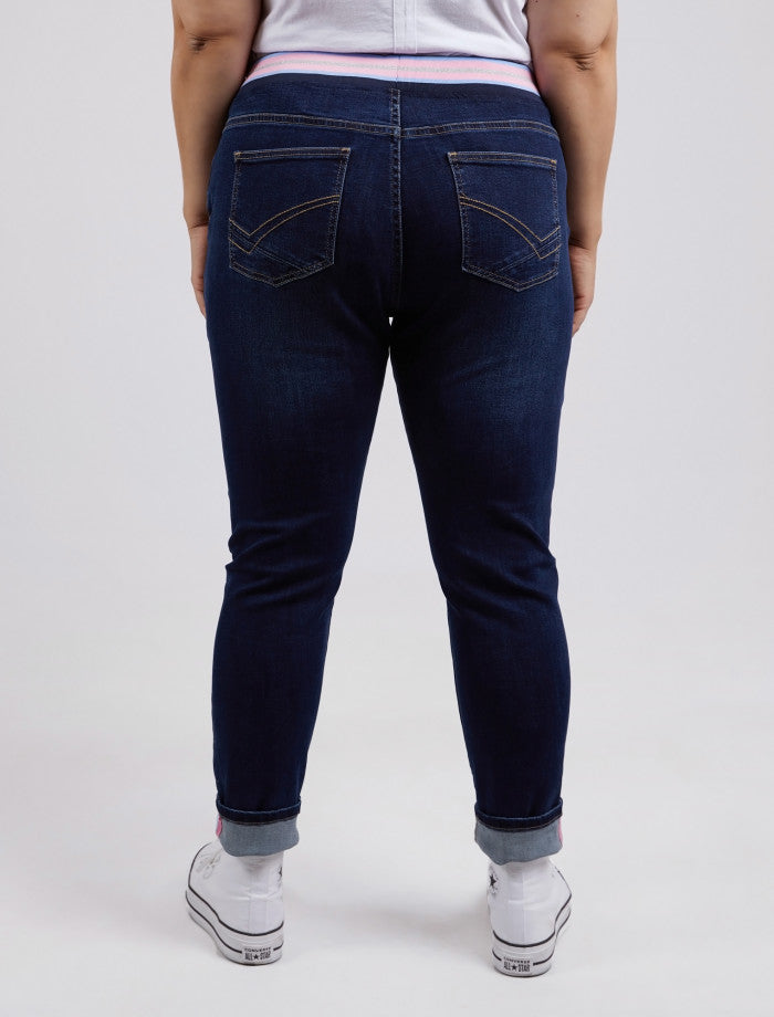 Melody Denim Jogger| Dark Blue