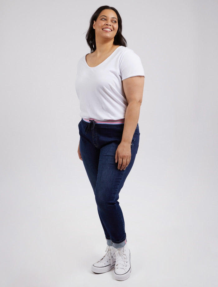 Melody Denim Jogger| Dark Blue