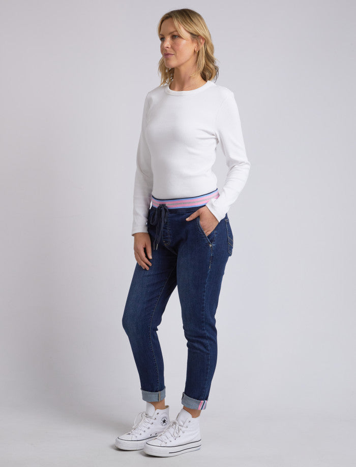Melody Denim Jogger| Dark Blue