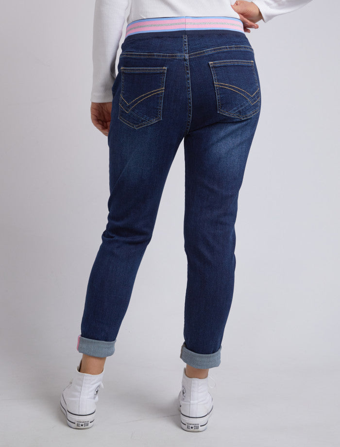 Melody Denim Jogger| Dark Blue