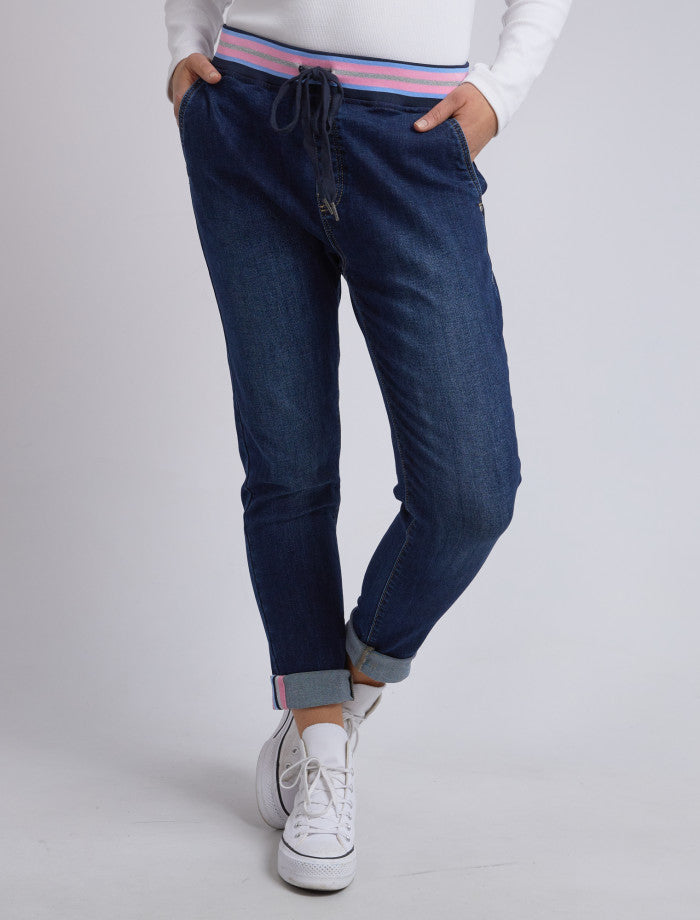Melody Denim Jogger| Dark Blue