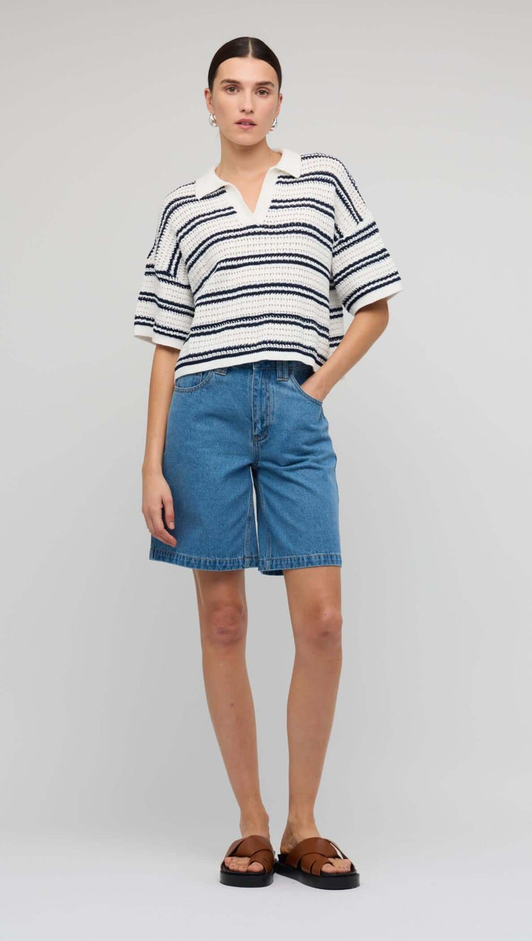 Solstice Knit Polo Top
