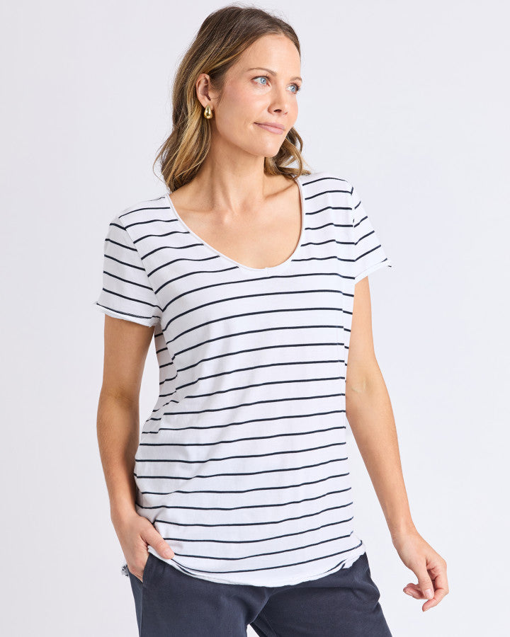Pima Vee Tee | Stripe