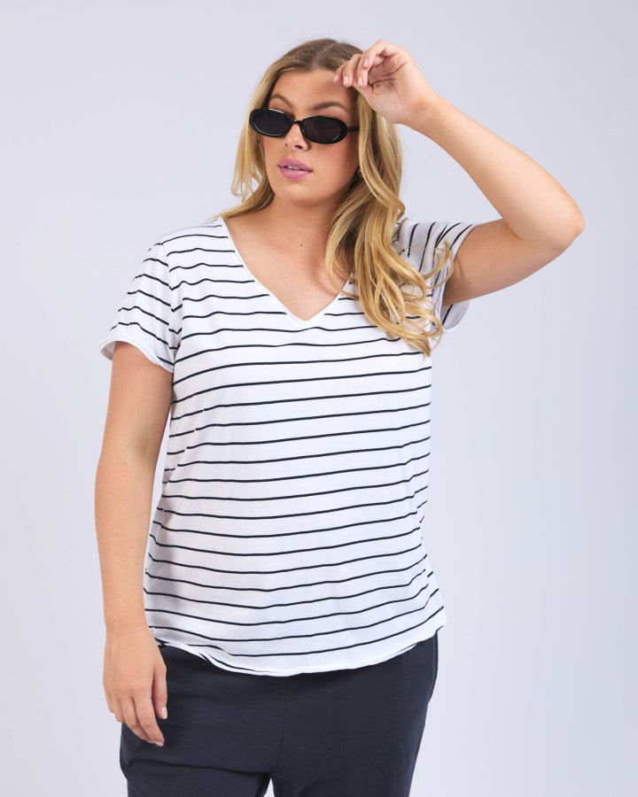 Pima Vee Tee | Stripe