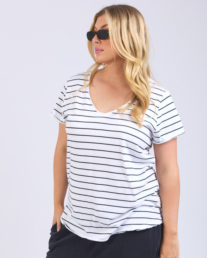 Pima Vee Tee | Stripe