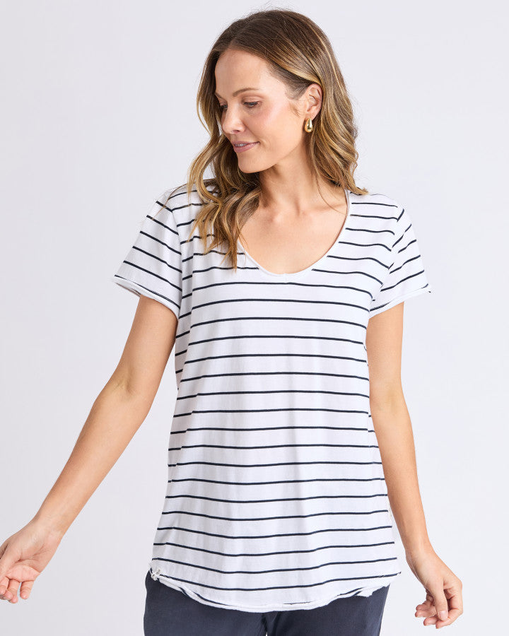 Pima Vee Tee | Stripe